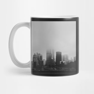 Foggy Hong Kong Cityscape in Black and White Mug